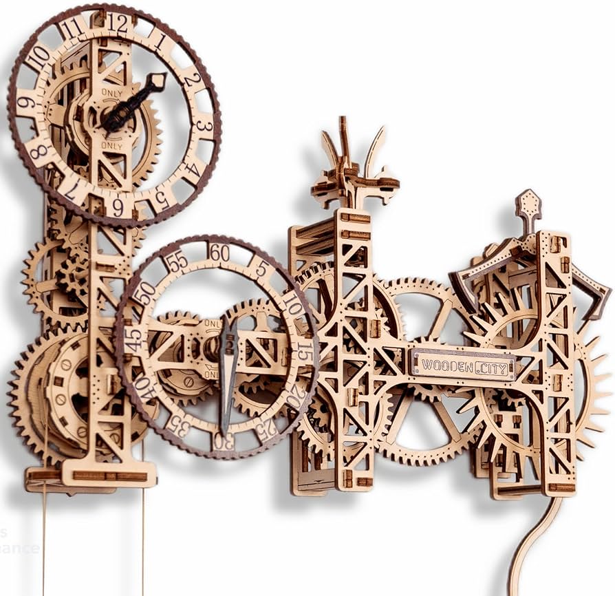 3d wooden clock puzzles for adults Flat head as adults