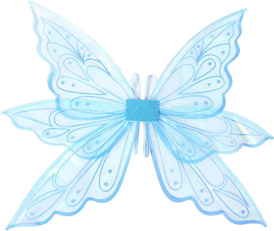 Adult blue fairy wings Adult color by number printable pdf