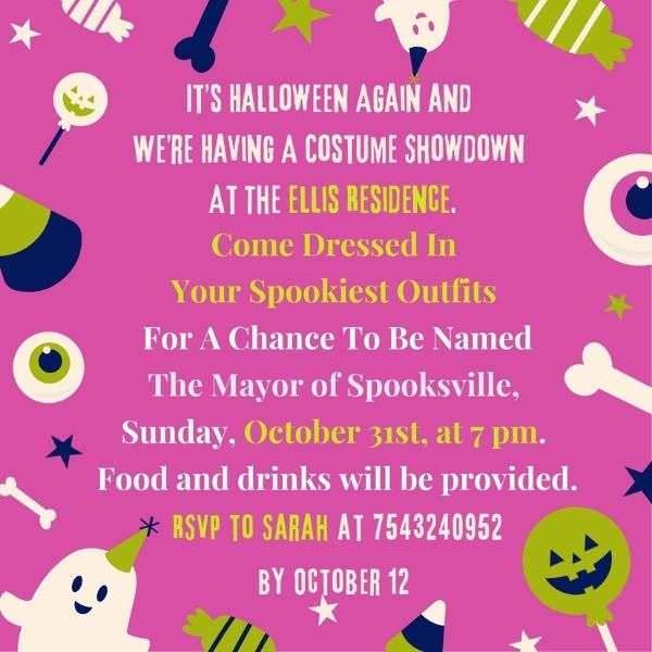 Adult halloween party invitation wording Lesbian wedding outfits casual
