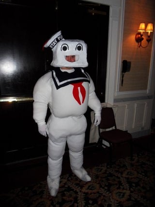 Adult stay puft marshmallow man costume Wet blowjob