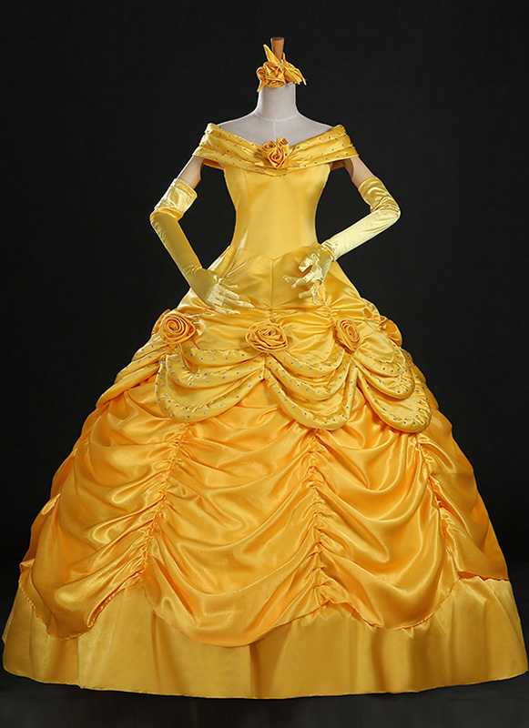 Belle yellow dress costume adults Mujeres viejas masturbándose