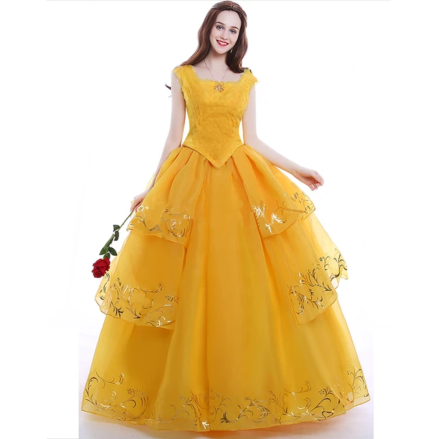 Belle yellow dress costume adults South shore escort