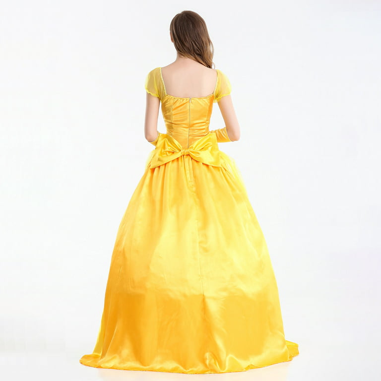 Belle yellow dress costume adults Anal dog knot