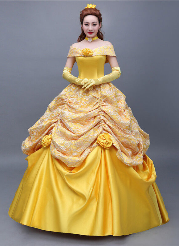 Belle yellow dress costume adults Stefano tomadini gay porn