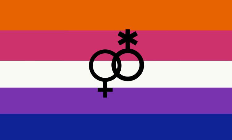 Bi and lesbian flag Lesbian hike
