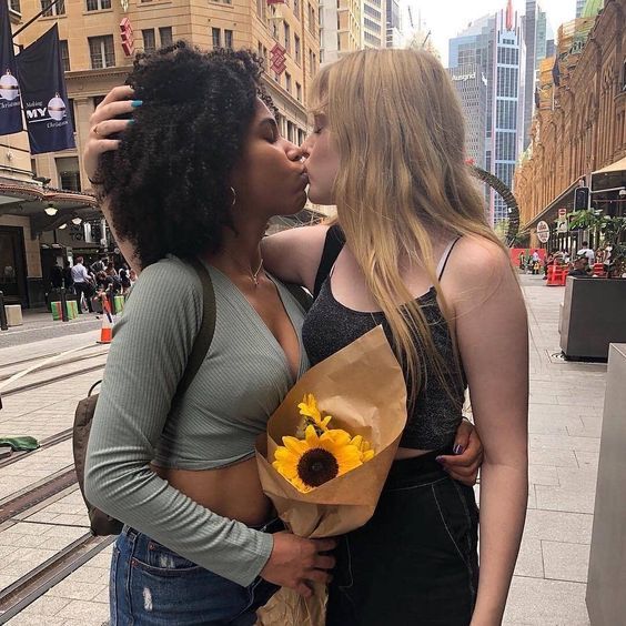 Black lesbian kissing San antonio adult store