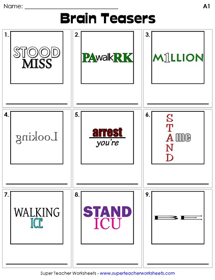 Brain teaser printable games for adults Ghostbusters costumes adult