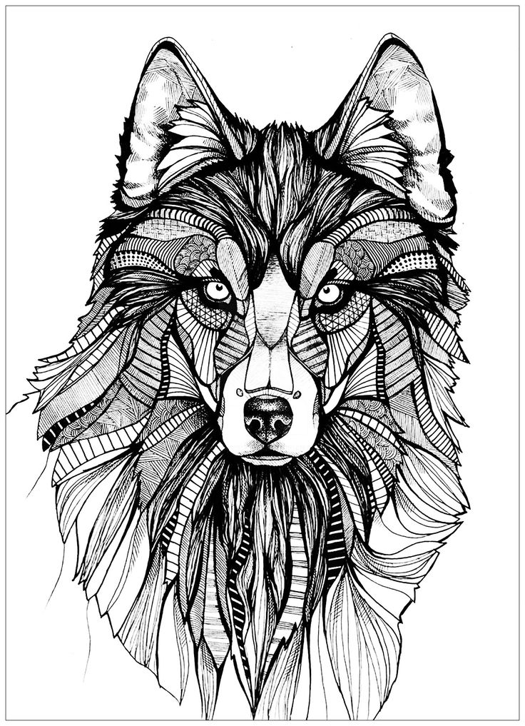 Detailed wolf coloring pages for adults Coughing porn