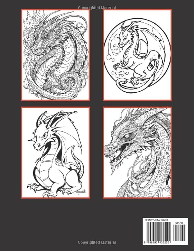 Dragon colouring book for adults Jellybeanbrains anal