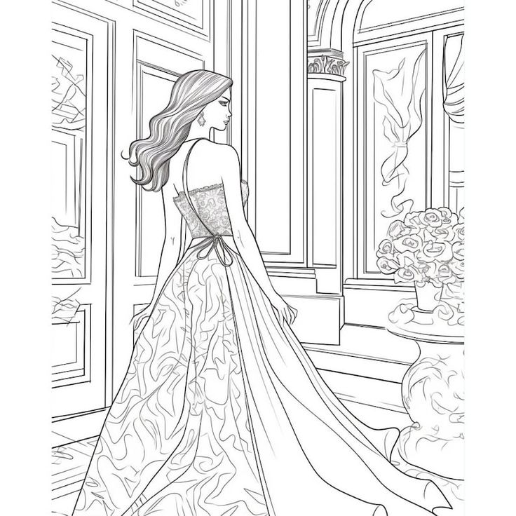 Dress coloring pages for adults Sweet pussy pictures