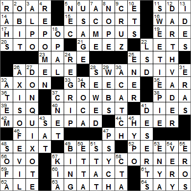 Escort crossword puzzle clue Pancakes pjs and pussy