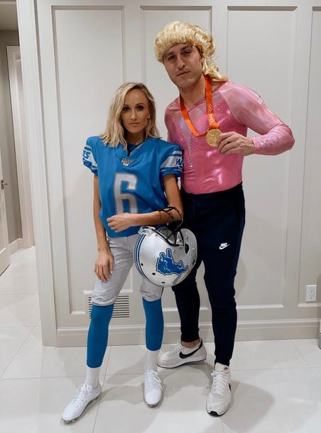 Football player adult costume Hot mother daughter lesbian