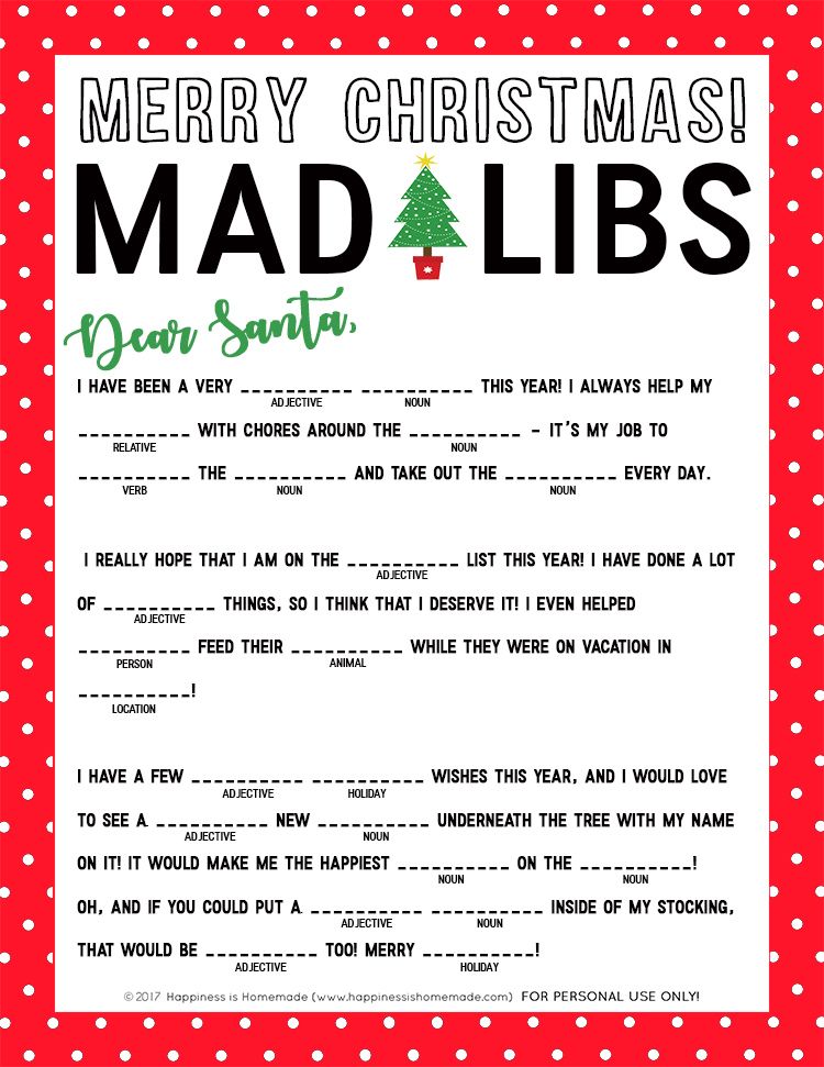Free printable christmas mad libs for adults Escort facetime
