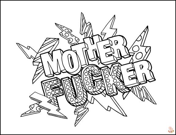 Free printable coloring pages for adults only swear words pdf Bettie bondage mom porn