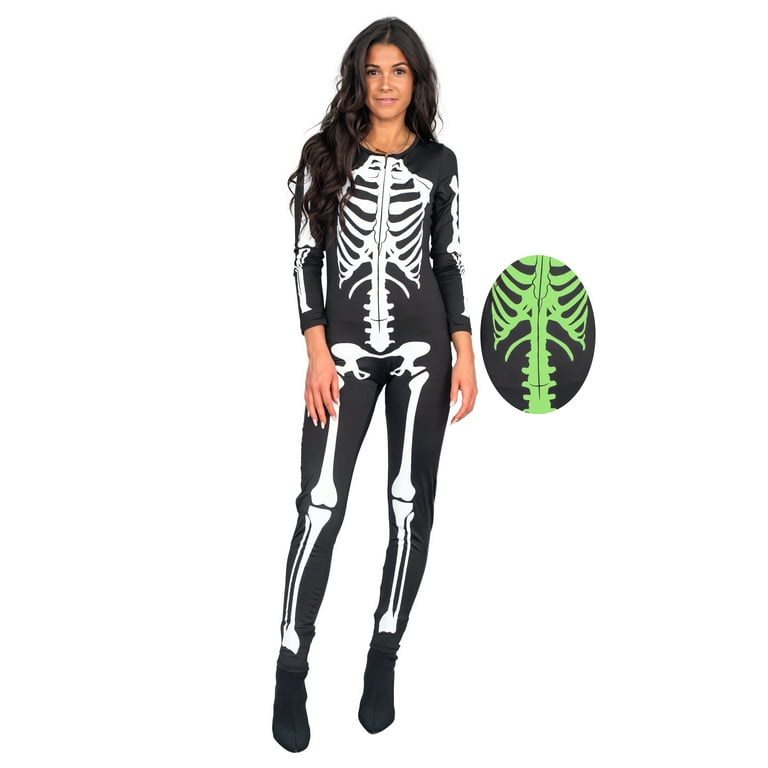 Glow in the dark skeleton costume for adults Milf enf