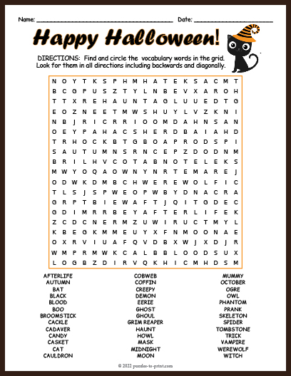 Halloween crossword puzzles for adults Glam rock porn