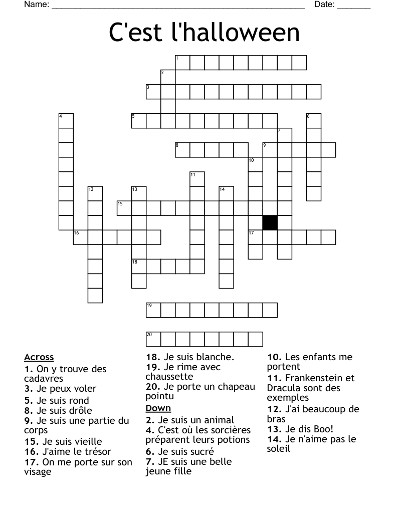 Halloween crossword puzzles for adults Semi-bisexual