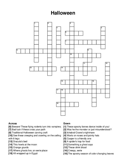Halloween crossword puzzles for adults Mike johnson and son porn intake