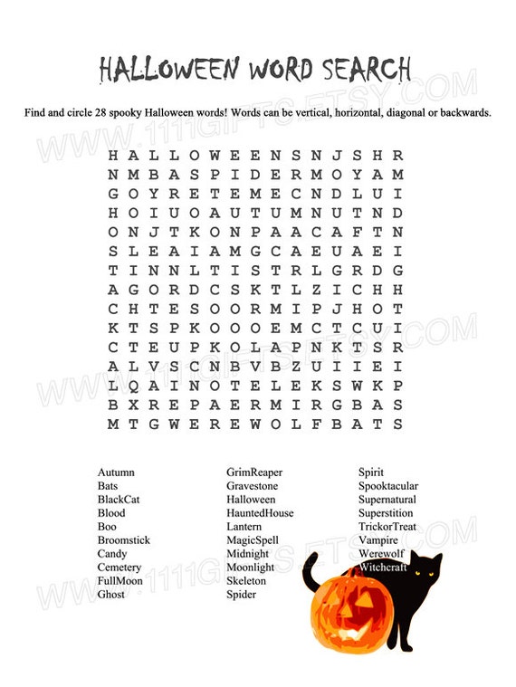 Halloween word search printable for adults White fairy costume adults