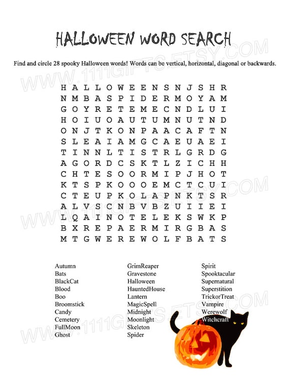 Halloween word search printable for adults Captain anderson s live webcam
