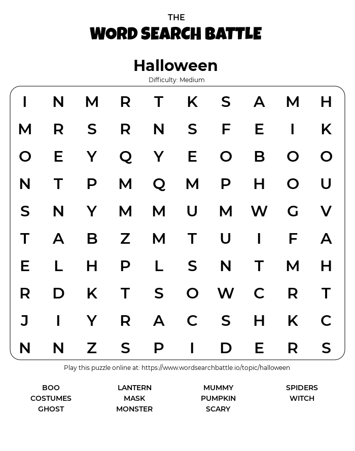 Halloween word search printable for adults Bbw multi creampie