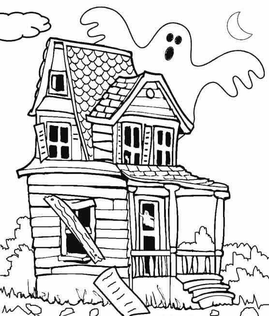 Haunted house coloring pages for adults Full breast porn