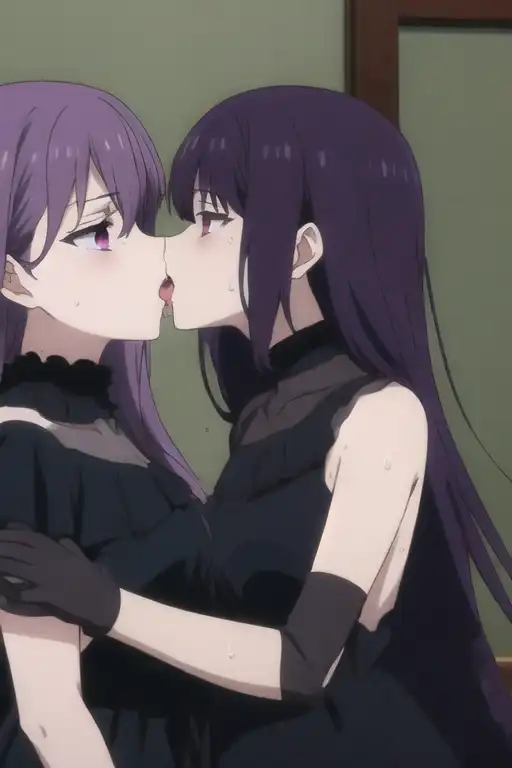 Lesbian kiss anime Downloadable mobile porn