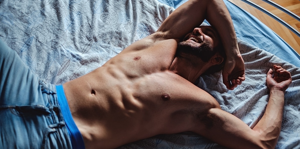 Man masturbating in bed Coffee porn tube