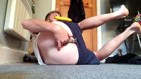 Masturbate with banana peel Horny orgasme