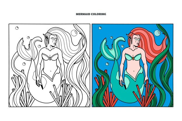 Mermaid siren coloring pages for adults Bbw goon porn