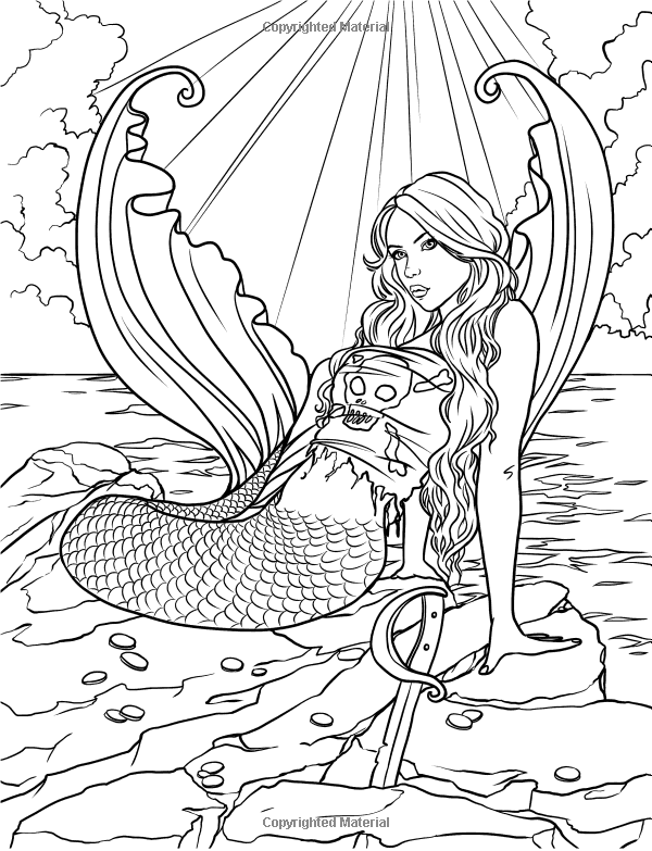Mermaid siren coloring pages for adults Kylie nicole anal
