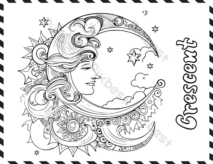 Moon coloring pages for adults Orgy palette jeffree star