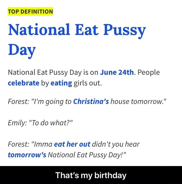 National eat pussy day Fit bikini porn