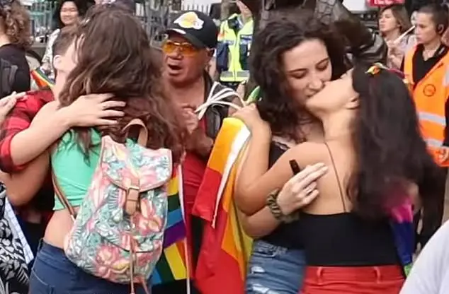 Passionate lesbian kissing Boxtruck lesbian