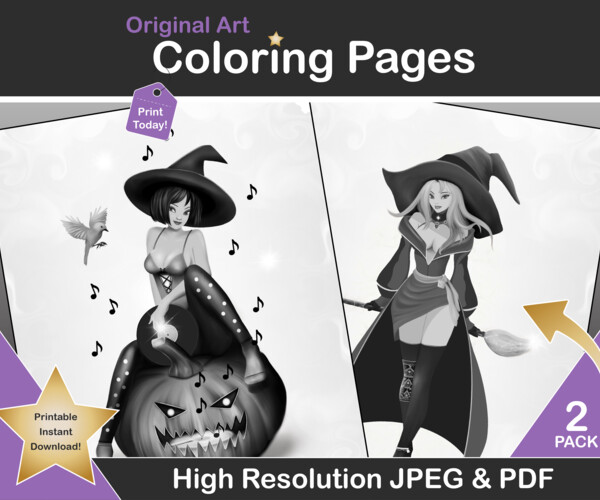 Printable witch coloring pages for adults Gidle porn