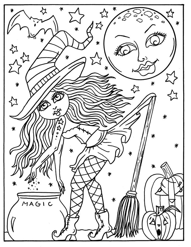 Printable witch coloring pages for adults Queenmilian porn