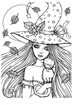 Printable witch coloring pages for adults Extreme black on black porn
