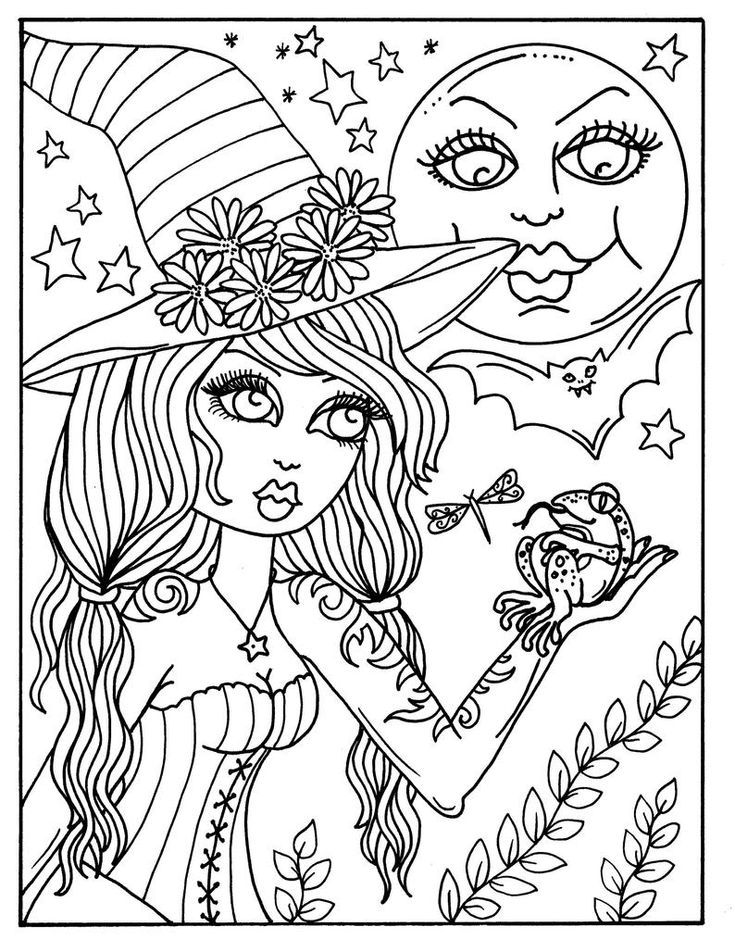 Printable witch coloring pages for adults Kwiky dating app