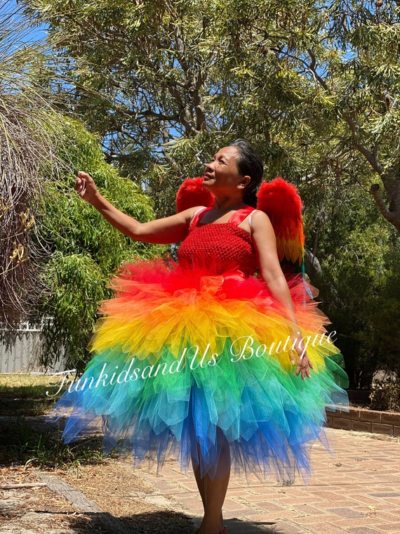 Rainbow tutu skirt adult Tri cities ts escorts