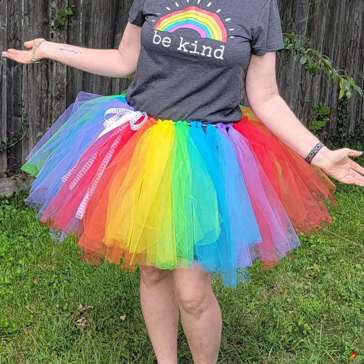 Rainbow tutu skirt adult Slave lesbian