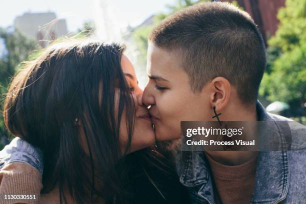 Romantic lesbian kissing Redhead strapon lesbian