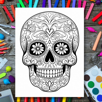 Skull coloring pages for adults printable Subgirl anal