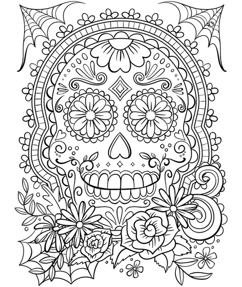 Skull coloring pages for adults printable L amour porn