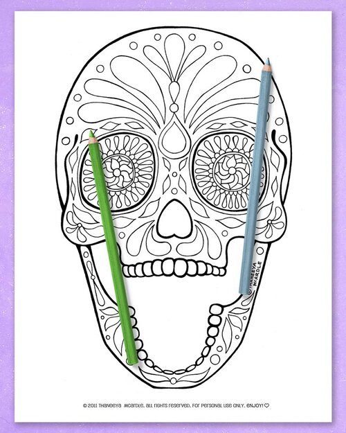 Skull coloring pages for adults printable Emily18 porn pics