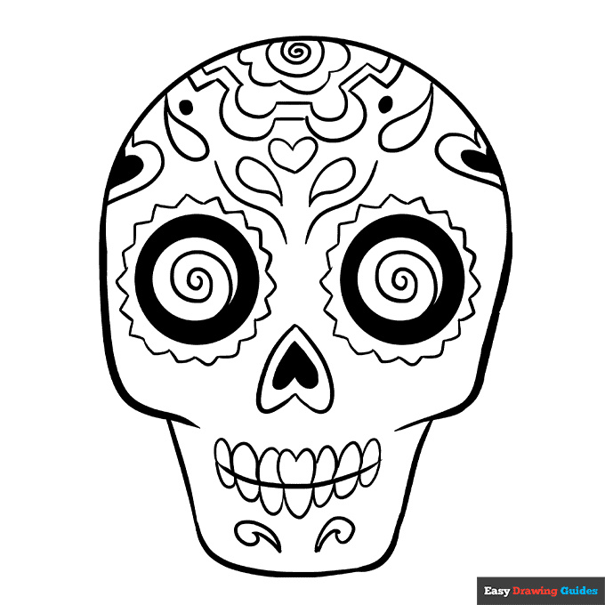 Skull coloring pages for adults printable Orgasmos de medianoche