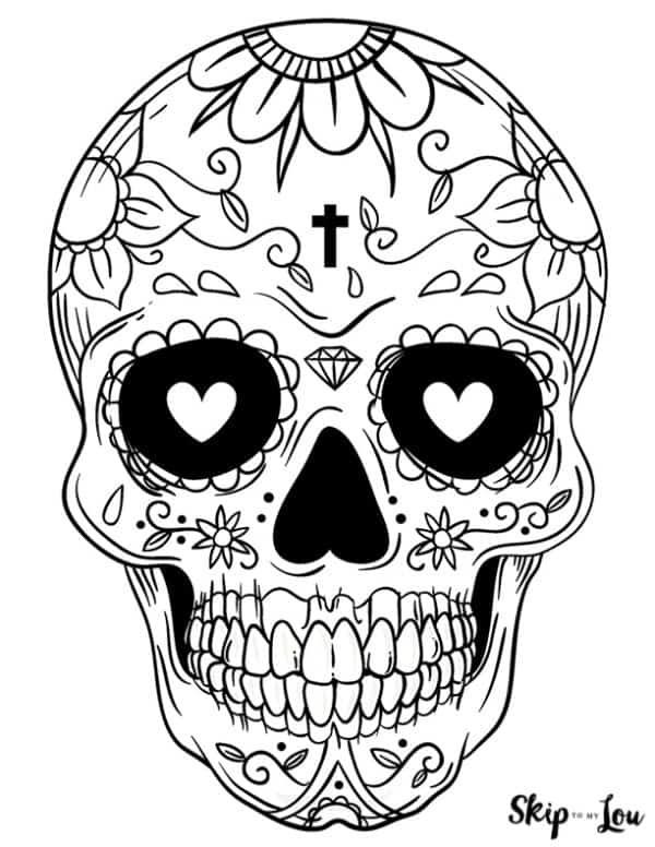 Skull coloring pages for adults printable Transgender long beach