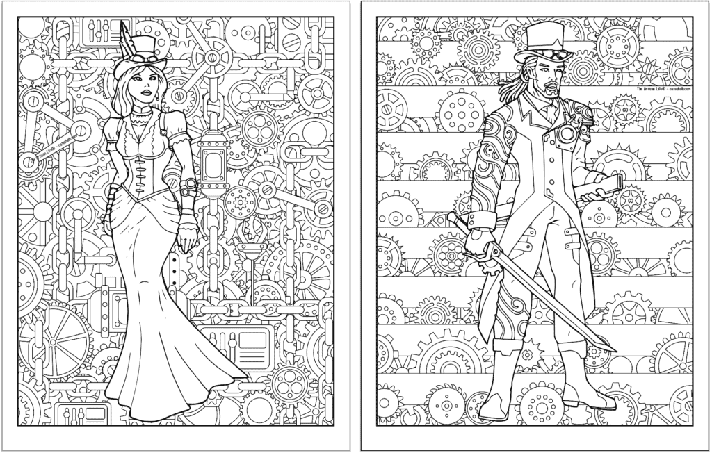 Steampunk alice in wonderland coloring pages for adults Family sins comics porn