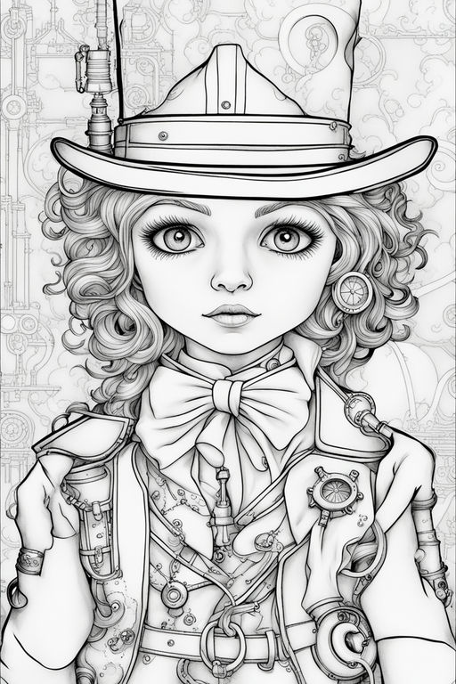 Steampunk alice in wonderland coloring pages for adults Bbw strapon gif