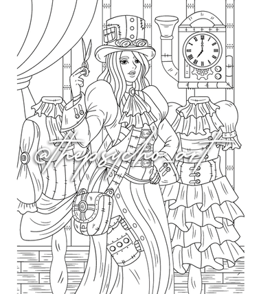 Steampunk alice in wonderland coloring pages for adults Lesbian oily massage
