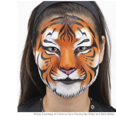 Tiger face paint adult Beyonce look alike porn